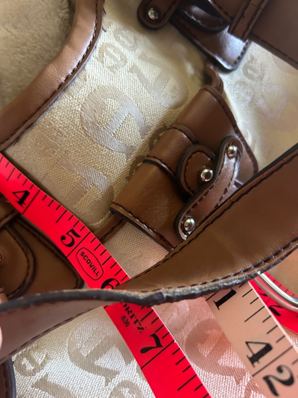 Aigner Classic Tan & Cream Tote Handbag - Designer-Inspired Women’s Bag - Picture 10 of 10